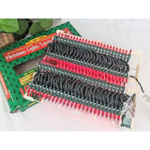 Vintage Red String Lights Christmas Outdoor Indoor Christmas Lights NOS NIB - Picture 7 of 7